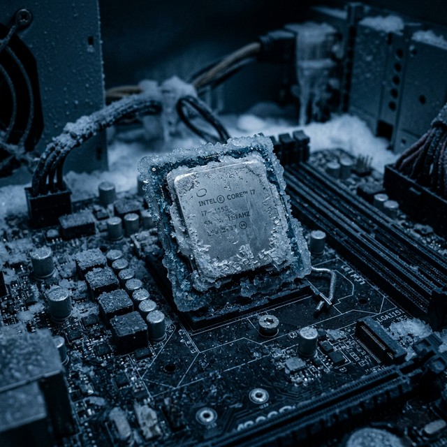 Abstract Frozen AI Processing Visualization